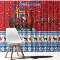 Aland Viking Santa Christmas Window Curtain Funny Reindeer Norse Xmas - Wonder Print Shop