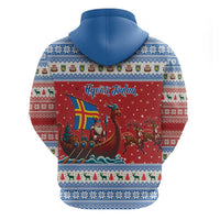 Aland Viking Santa Christmas Zip Hoodie Funny Reindeer Norse Xmas - Wonder Print Shop