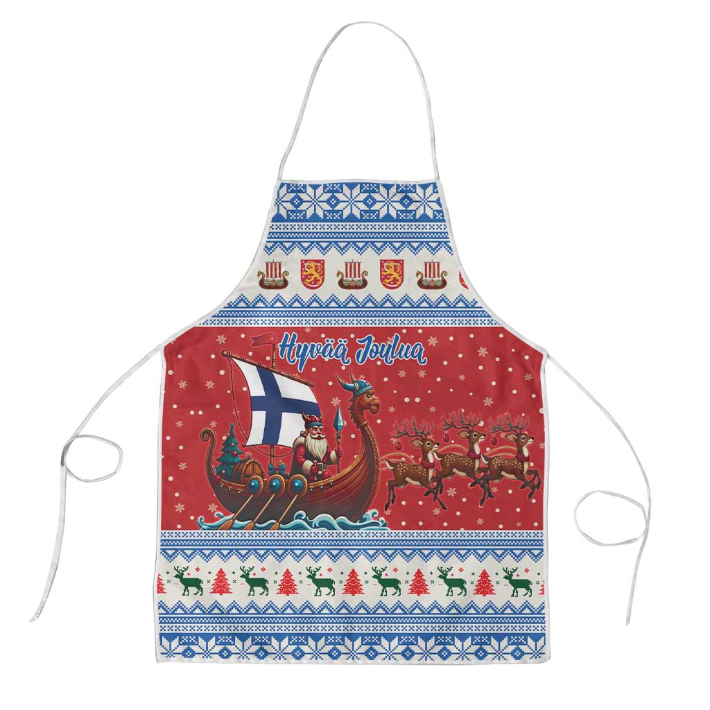 Finland Viking Santa Christmas Apron Funny Reindeer Norse Xmas - Wonder Print Shop