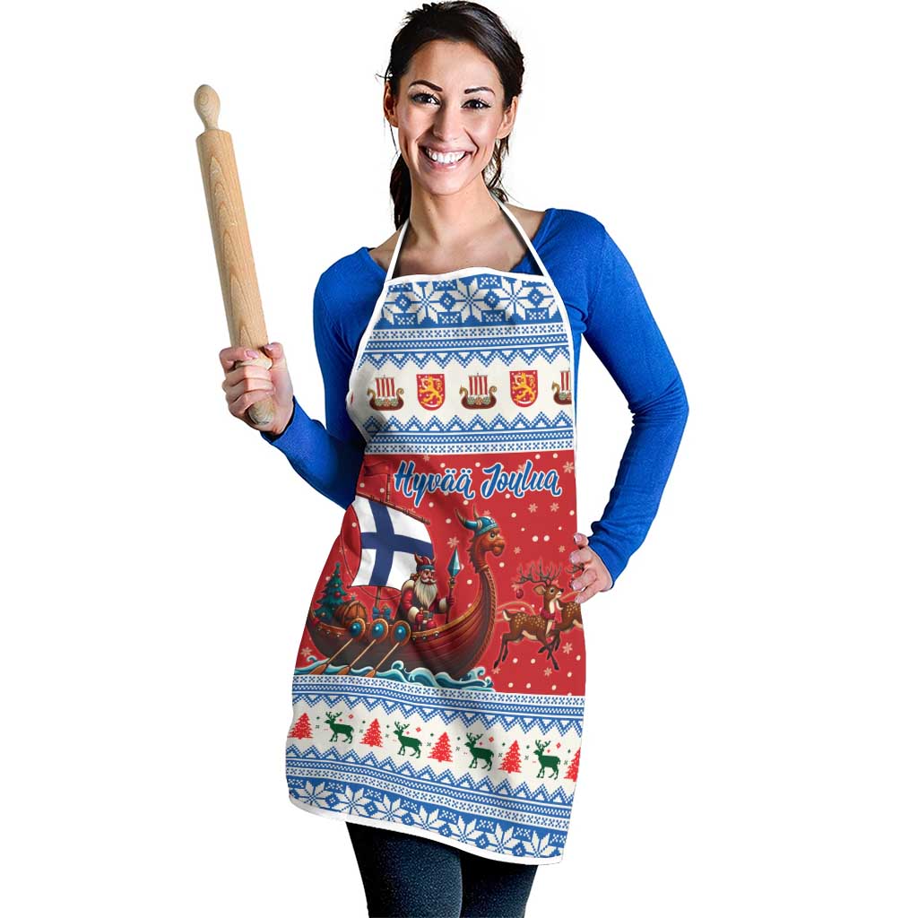 Finland Viking Santa Christmas Apron Funny Reindeer Norse Xmas - Wonder Print Shop