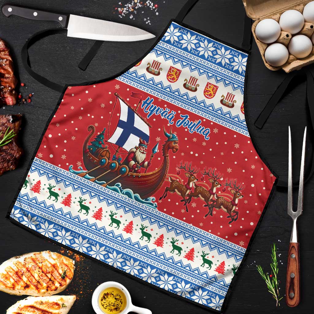Finland Viking Santa Christmas Apron Funny Reindeer Norse Xmas - Wonder Print Shop
