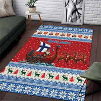 Finland Viking Santa Christmas Area Rug Funny Reindeer Norse Xmas - Wonder Print Shop