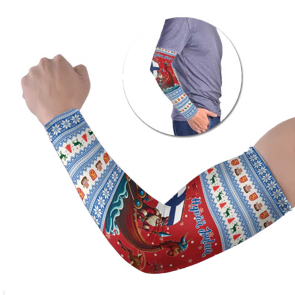 Finland Viking Santa Christmas Arm Sleeves Funny Reindeer Norse Xmas - Wonder Print Shop