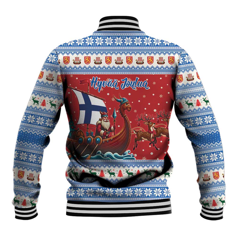 Finland Viking Santa Christmas Baseball Jacket Funny Reindeer Norse Xmas - Wonder Print Shop