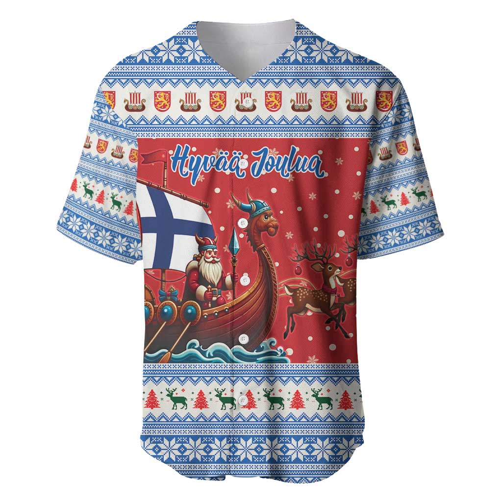 Finland Viking Santa Christmas Baseball Jersey Funny Reindeer Norse Xmas - Wonder Print Shop