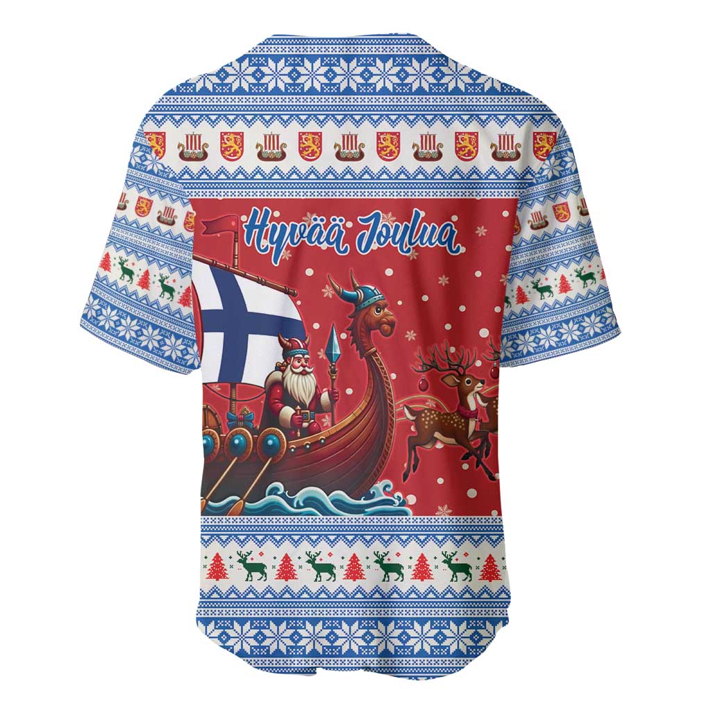 Finland Viking Santa Christmas Baseball Jersey Funny Reindeer Norse Xmas - Wonder Print Shop