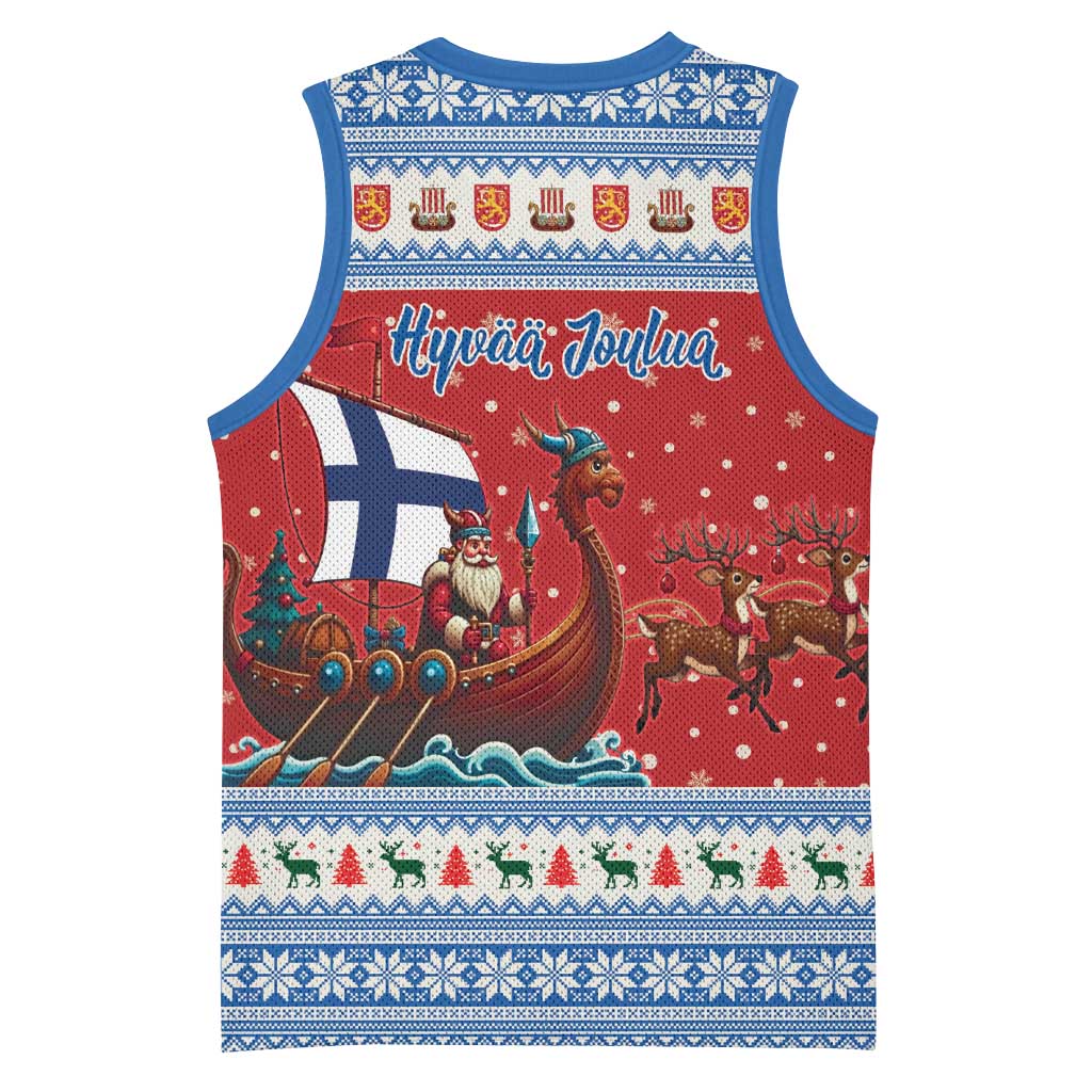 Finland Viking Santa Christmas Basketball Jersey Funny Reindeer Norse Xmas - Wonder Print Shop