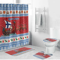 Finland Viking Santa Christmas Bathroom Set Funny Reindeer Norse Xmas - Wonder Print Shop