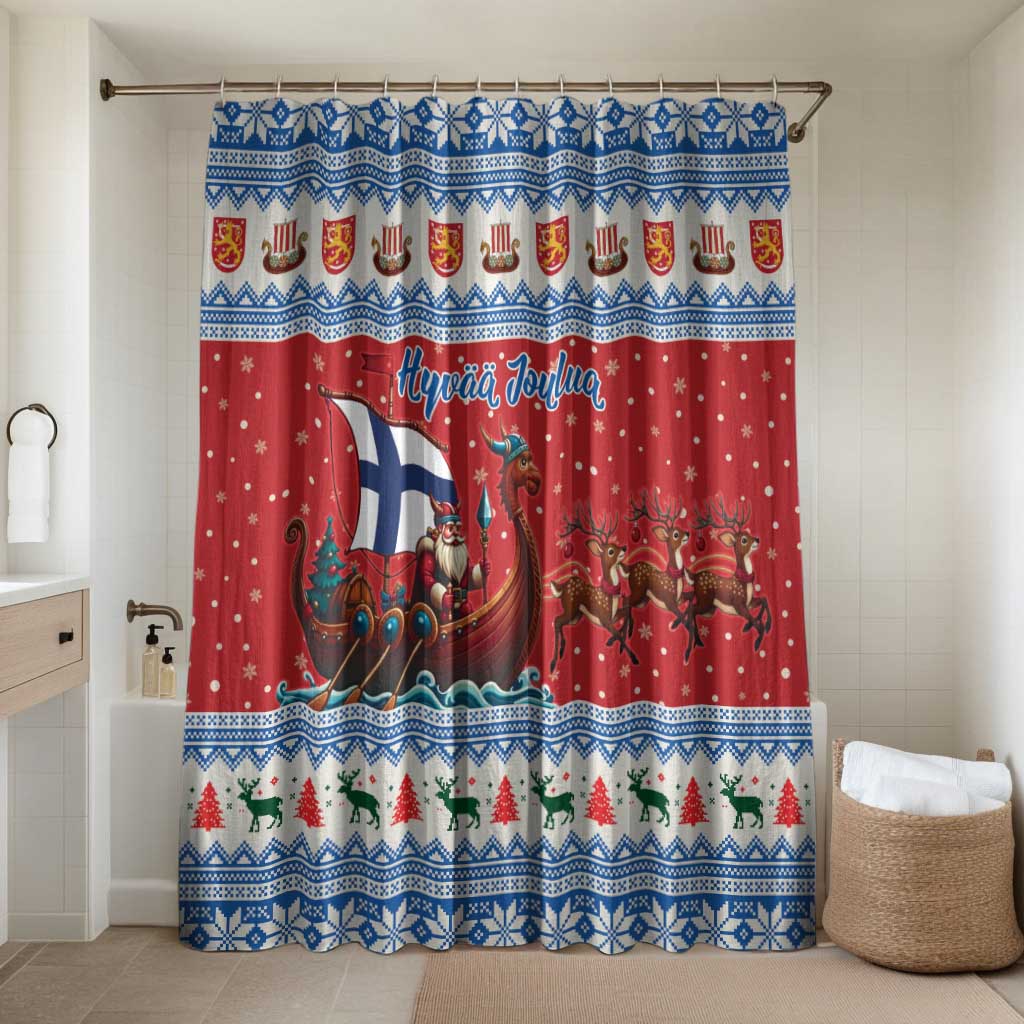 Finland Viking Santa Christmas Bathroom Set Funny Reindeer Norse Xmas - Wonder Print Shop