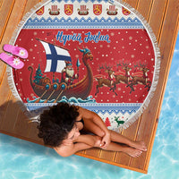 Finland Viking Santa Christmas Beach Blanket Funny Reindeer Norse Xmas - Wonder Print Shop