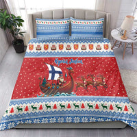 Finland Viking Santa Christmas Bedding Set Funny Reindeer Norse Xmas - Wonder Print Shop