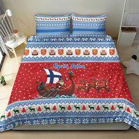 Finland Viking Santa Christmas Bedding Set Funny Reindeer Norse Xmas - Wonder Print Shop