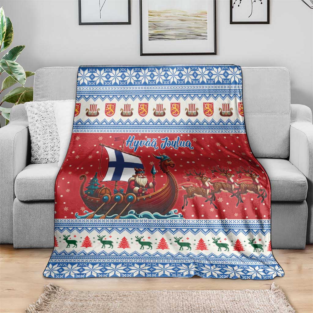 Finland Viking Santa Christmas Blanket Funny Reindeer Norse Xmas - Wonder Print Shop