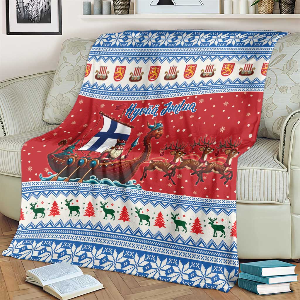 Finland Viking Santa Christmas Blanket Funny Reindeer Norse Xmas - Wonder Print Shop