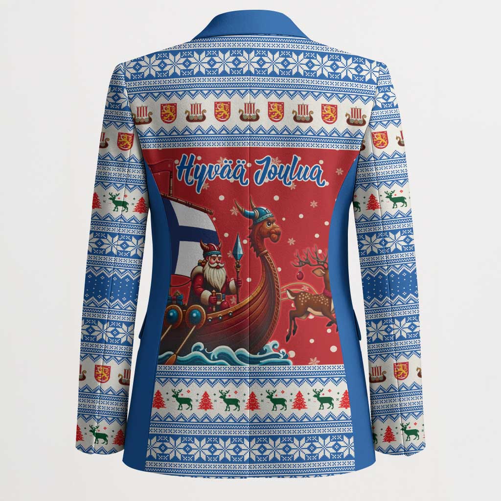Finland Viking Santa Christmas Blazer Funny Reindeer Norse Xmas - Wonder Print Shop