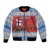 Finland Viking Santa Christmas Bomber Jacket Funny Reindeer Norse Xmas - Wonder Print Shop
