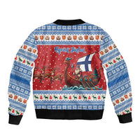 Finland Viking Santa Christmas Bomber Jacket Funny Reindeer Norse Xmas - Wonder Print Shop