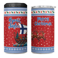 Finland Viking Santa Christmas 4 in 1 Can Cooler Tumbler Funny Reindeer Norse Xmas - Wonder Print Shop