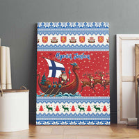Finland Viking Santa Christmas Canvas Wall Art Funny Reindeer Norse Xmas - Wonder Print Shop
