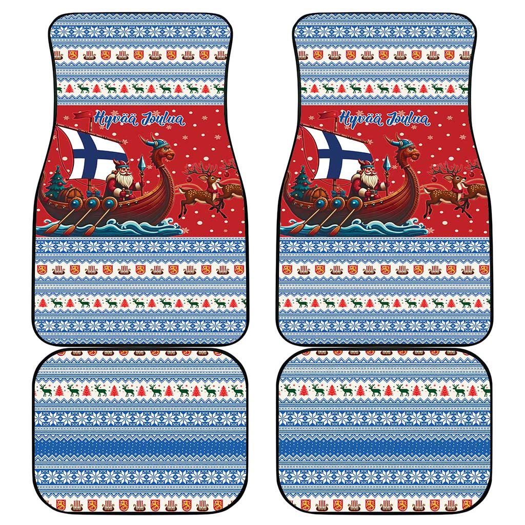 Finland Viking Santa Christmas Car Mats Funny Reindeer Norse Xmas - Wonder Print Shop