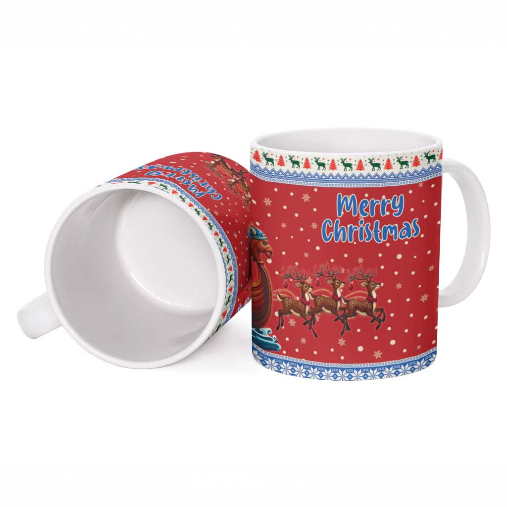 Finland Viking Santa Christmas Ceramic Mug Funny Reindeer Norse Xmas - Wonder Print Shop