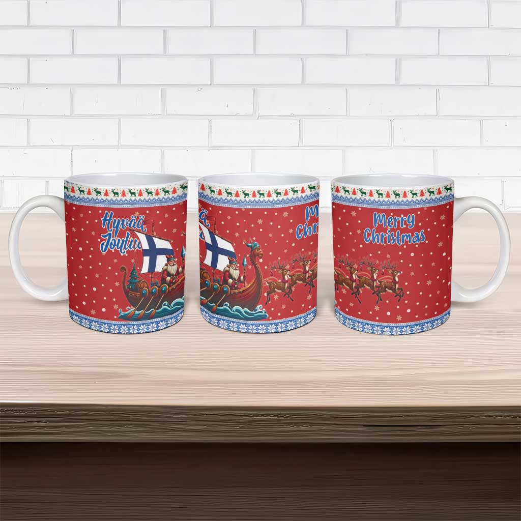 Finland Viking Santa Christmas Ceramic Mug Funny Reindeer Norse Xmas - Wonder Print Shop