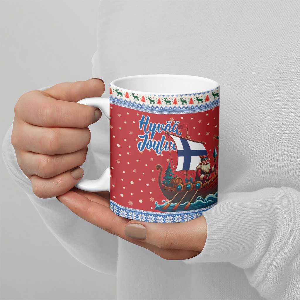 Finland Viking Santa Christmas Ceramic Mug Funny Reindeer Norse Xmas - Wonder Print Shop