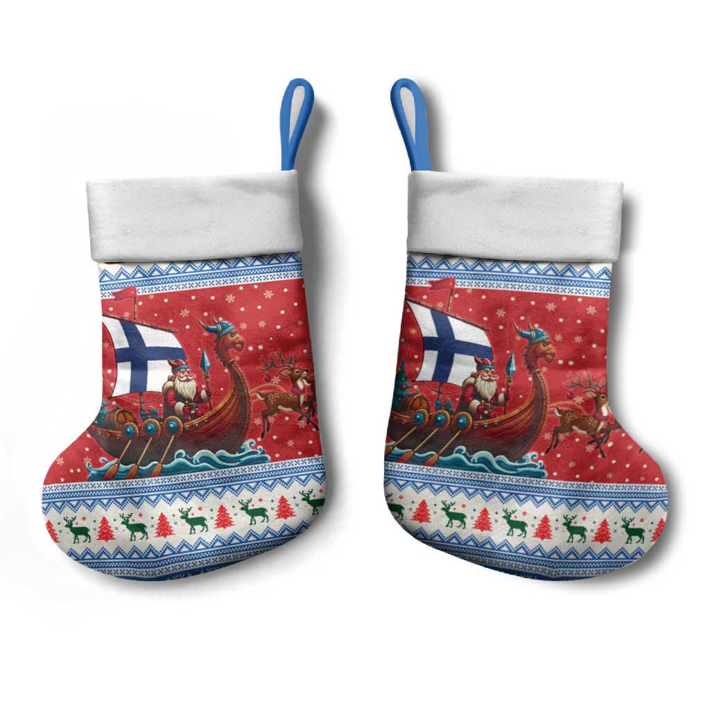 Finland Viking Santa Christmas Stocking Funny Reindeer Norse Xmas - Wonder Print Shop