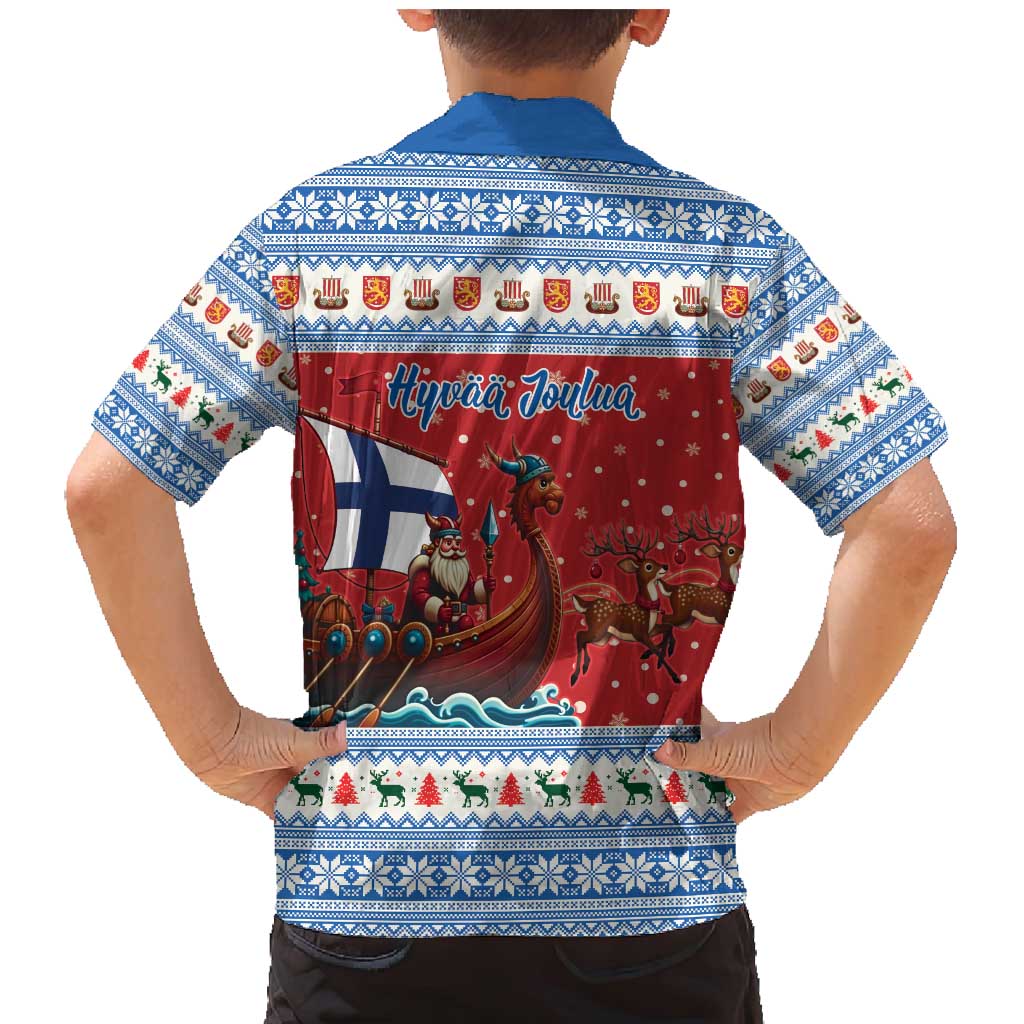Finland Viking Santa Christmas Family Matching Mermaid Dress and Hawaiian Shirt Funny Reindeer Norse Xmas - Wonder Print Shop