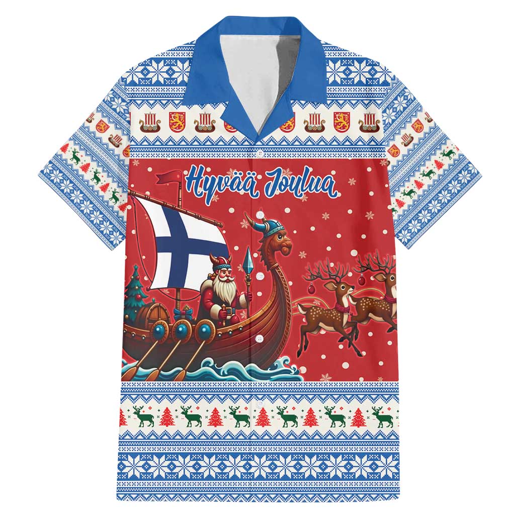 Finland Viking Santa Christmas Family Matching Mermaid Dress and Hawaiian Shirt Funny Reindeer Norse Xmas - Wonder Print Shop