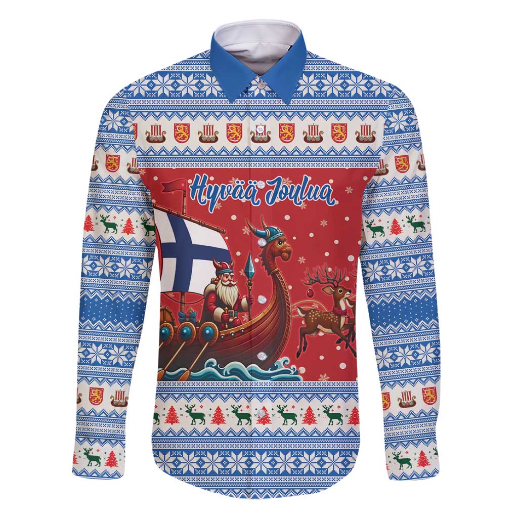 Finland Viking Santa Christmas Family Matching Mermaid Dress and Hawaiian Shirt Funny Reindeer Norse Xmas - Wonder Print Shop
