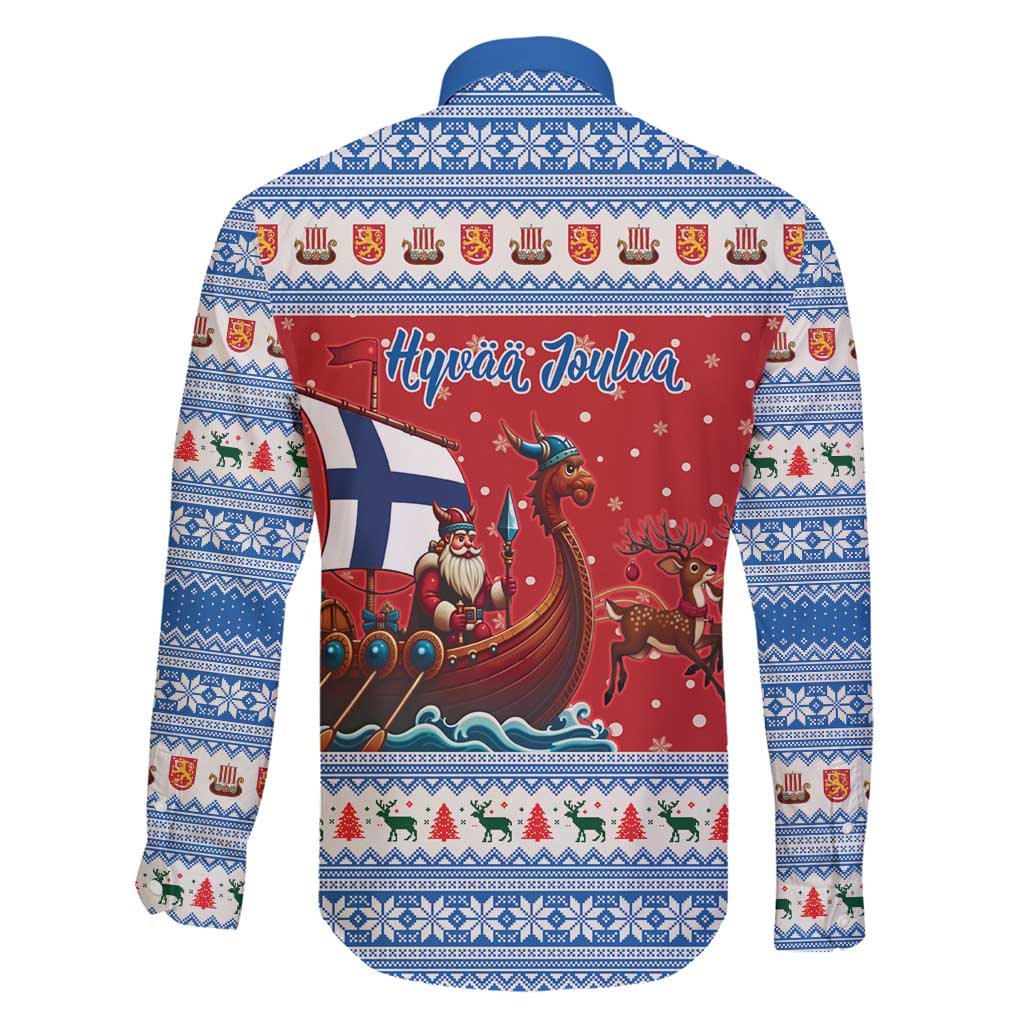 Finland Viking Santa Christmas Family Matching Off Shoulder Maxi Dress and Hawaiian Shirt Funny Reindeer Norse Xmas - Wonder Print Shop