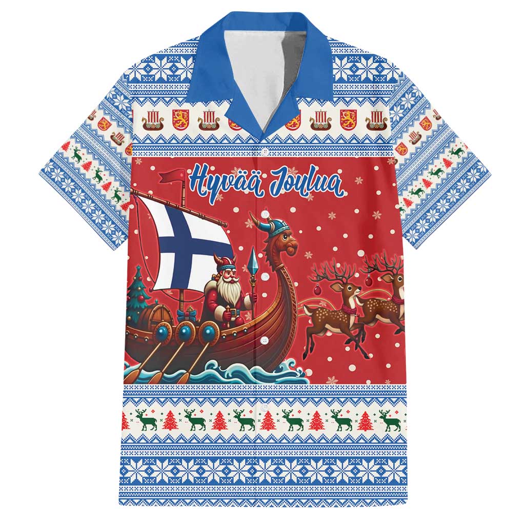 Finland Viking Santa Christmas Family Matching Puletasi and Hawaiian Shirt Funny Reindeer Norse Xmas - Wonder Print Shop