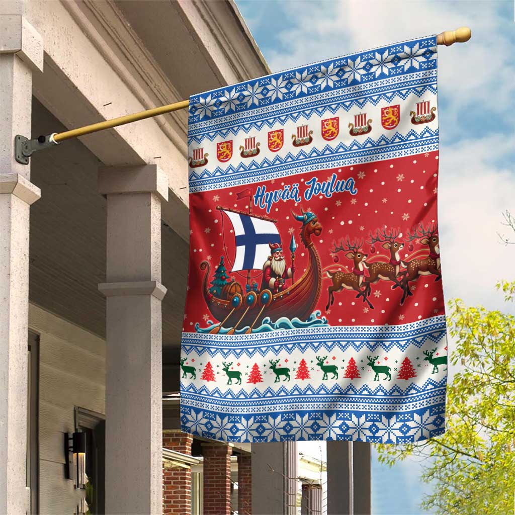 Finland Viking Santa Christmas Garden Flag Funny Reindeer Norse Xmas - Wonder Print Shop