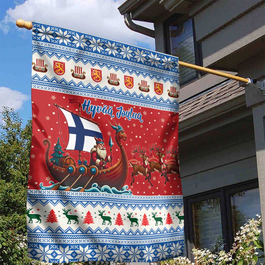 Finland Viking Santa Christmas Garden Flag Funny Reindeer Norse Xmas - Wonder Print Shop