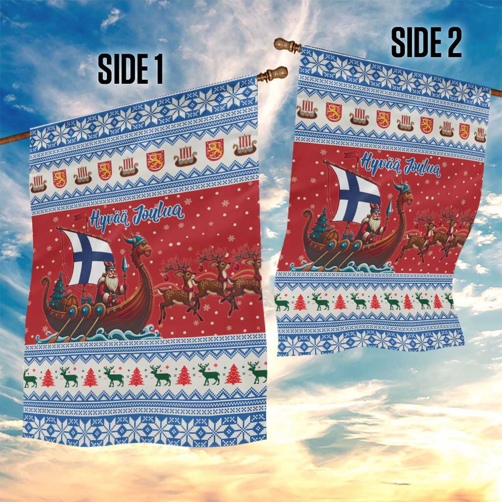 Finland Viking Santa Christmas Garden Flag Funny Reindeer Norse Xmas - Wonder Print Shop