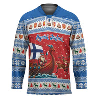 Finland Viking Santa Christmas Hockey Jersey Funny Reindeer Norse Xmas - Wonder Print Shop