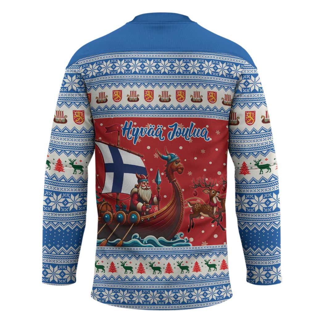 Finland Viking Santa Christmas Hockey Jersey Funny Reindeer Norse Xmas - Wonder Print Shop
