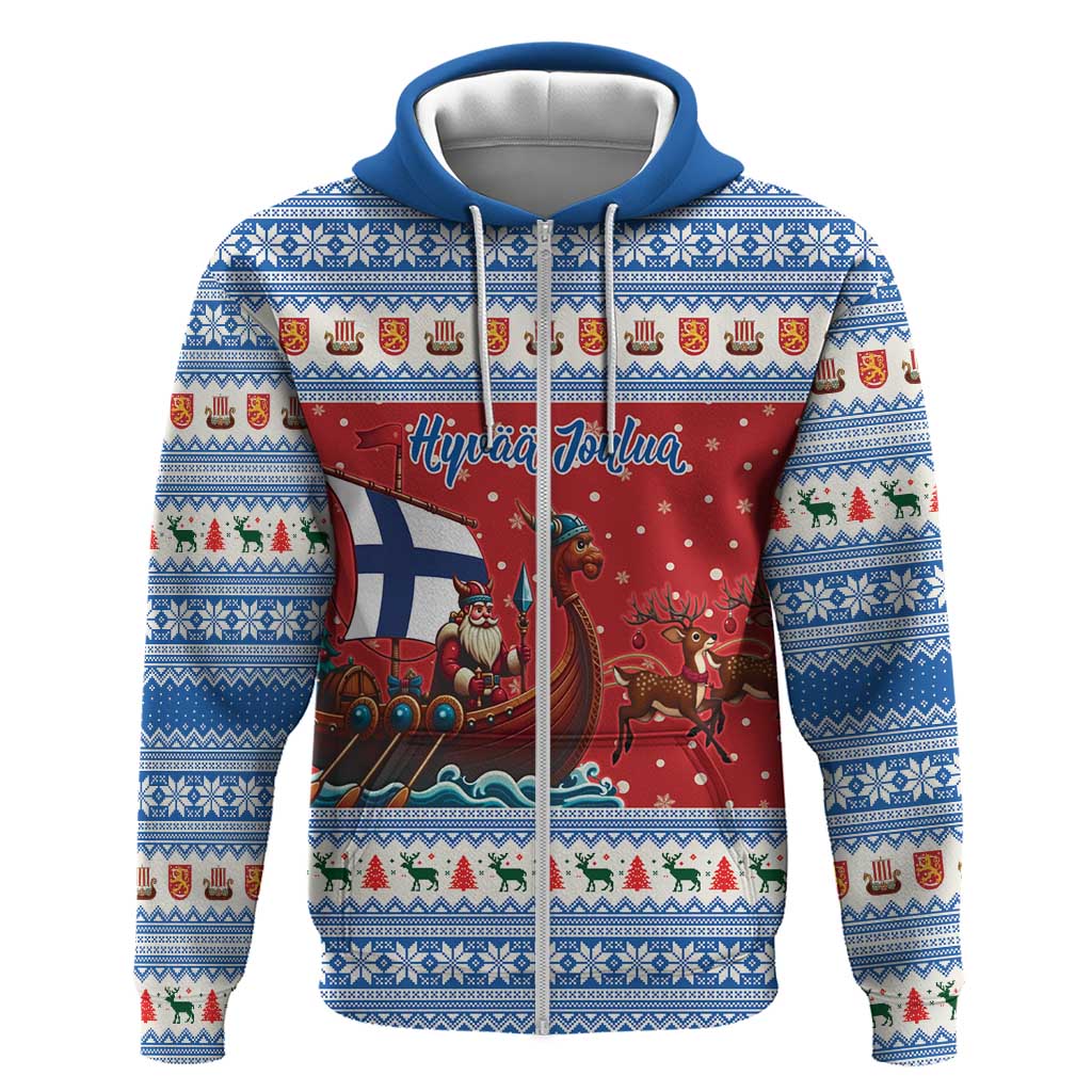 Finland Viking Santa Christmas Hoodie Funny Reindeer Norse Xmas - Wonder Print Shop