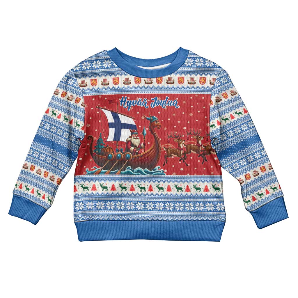 Finland Viking Santa Christmas Kid Ugly Christmas Sweater Funny Reindeer Norse Xmas - Wonder Print Shop