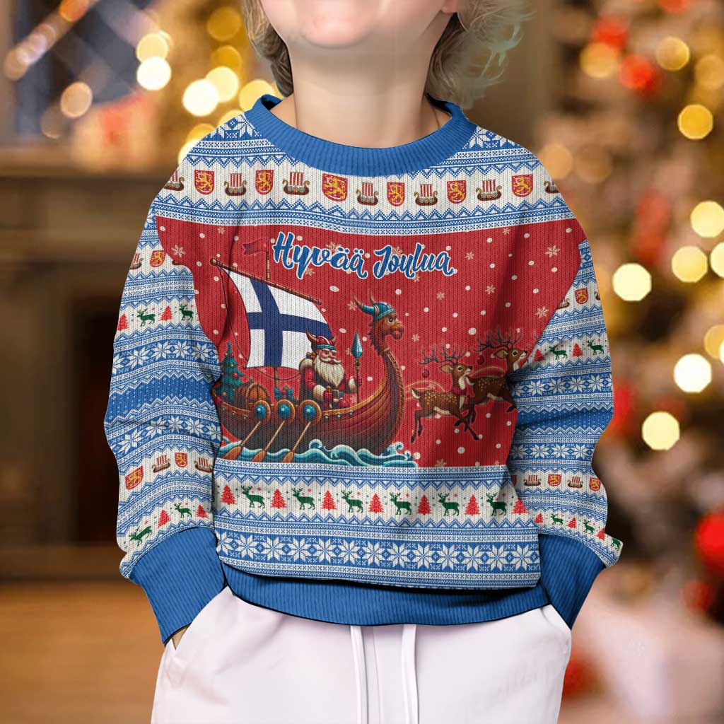 Finland Viking Santa Christmas Kid Ugly Christmas Sweater Funny Reindeer Norse Xmas - Wonder Print Shop