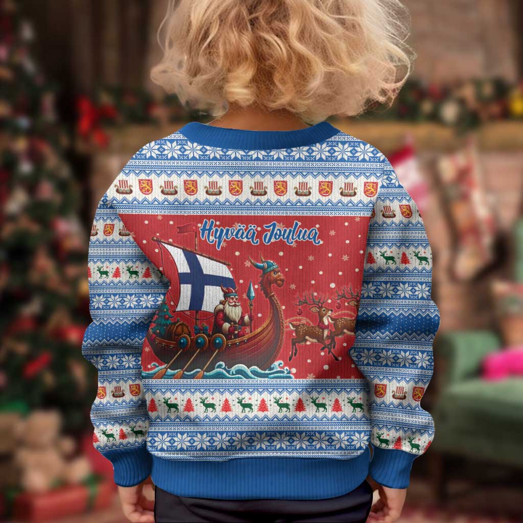 Finland Viking Santa Christmas Kid Ugly Christmas Sweater Funny Reindeer Norse Xmas - Wonder Print Shop