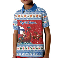 Finland Viking Santa Christmas Kid Polo Shirt Funny Reindeer Norse Xmas - Wonder Print Shop