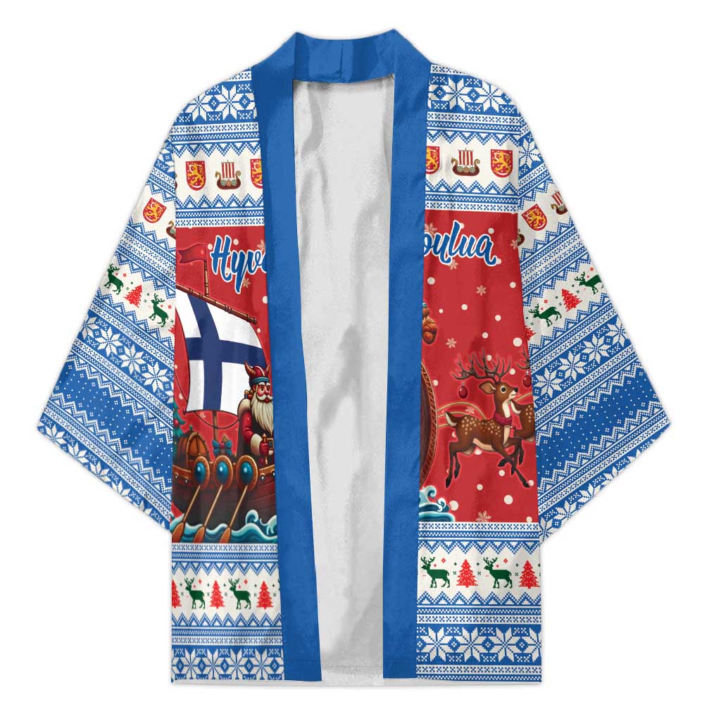 Finland Viking Santa Christmas Kimono Funny Reindeer Norse Xmas - Wonder Print Shop