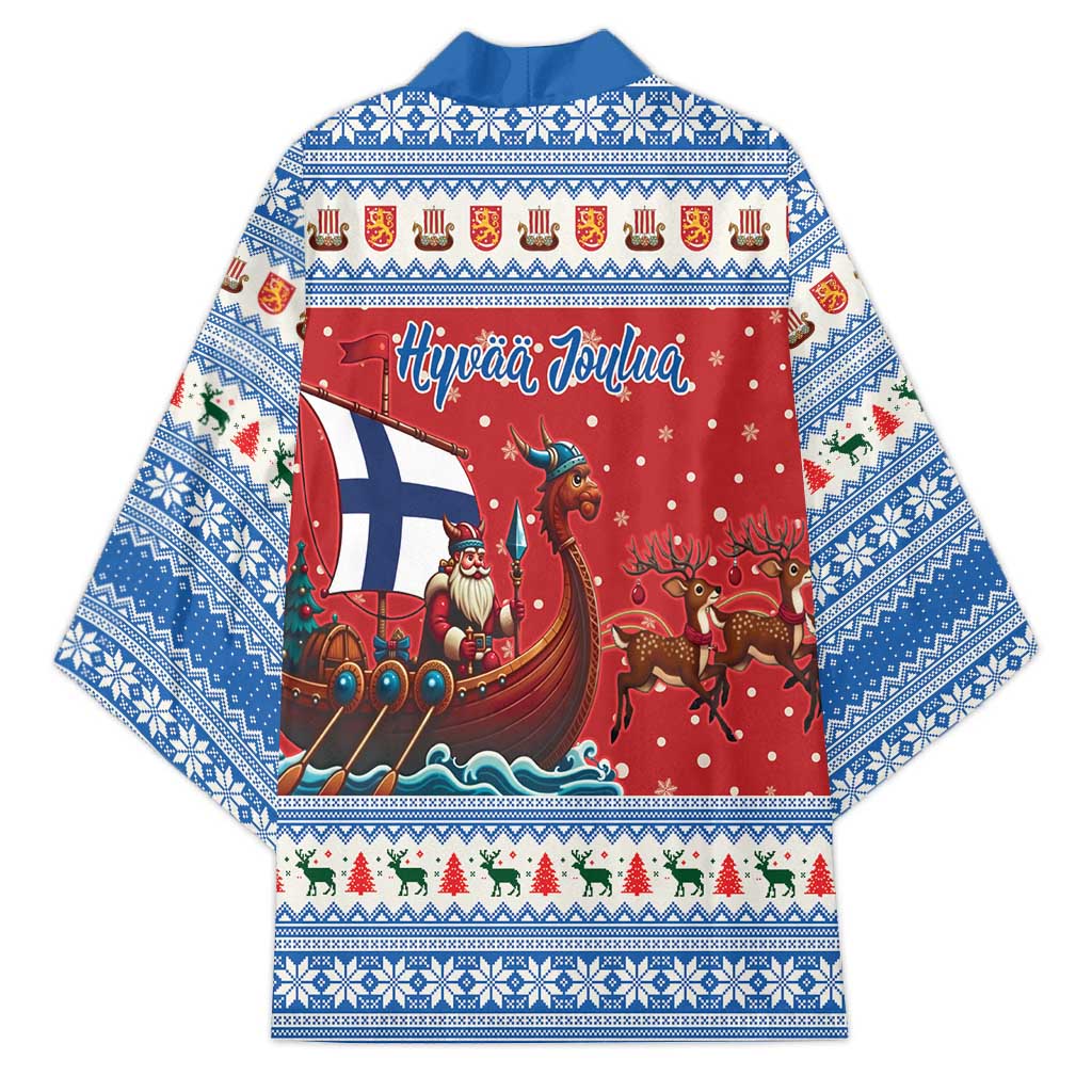 Finland Viking Santa Christmas Kimono Funny Reindeer Norse Xmas - Wonder Print Shop