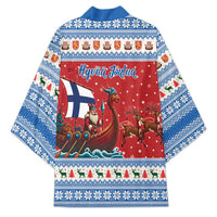 Finland Viking Santa Christmas Kimono Funny Reindeer Norse Xmas - Wonder Print Shop