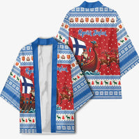 Finland Viking Santa Christmas Kimono Funny Reindeer Norse Xmas - Wonder Print Shop