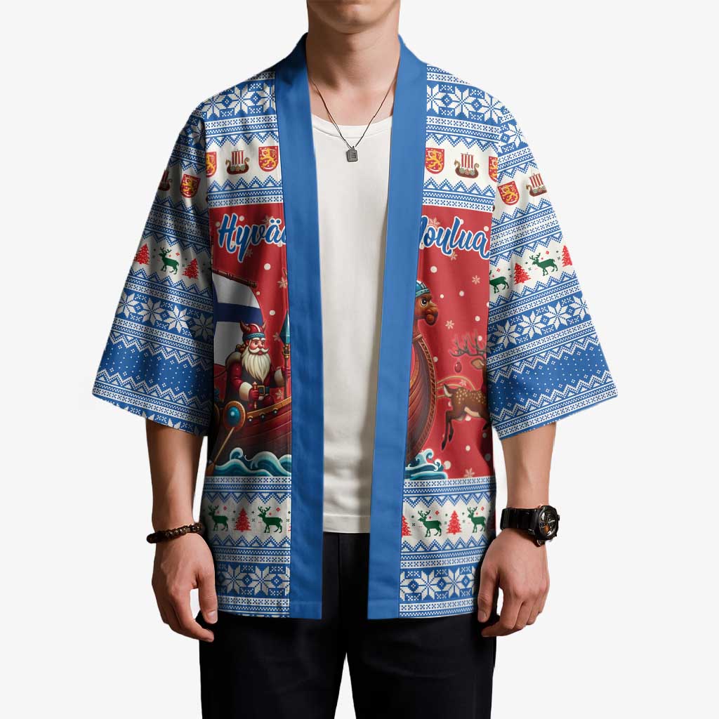 Finland Viking Santa Christmas Kimono Funny Reindeer Norse Xmas - Wonder Print Shop