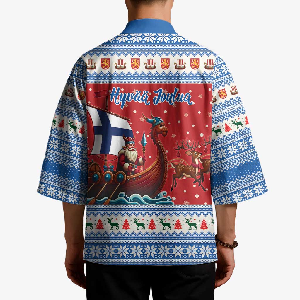Finland Viking Santa Christmas Kimono Funny Reindeer Norse Xmas - Wonder Print Shop