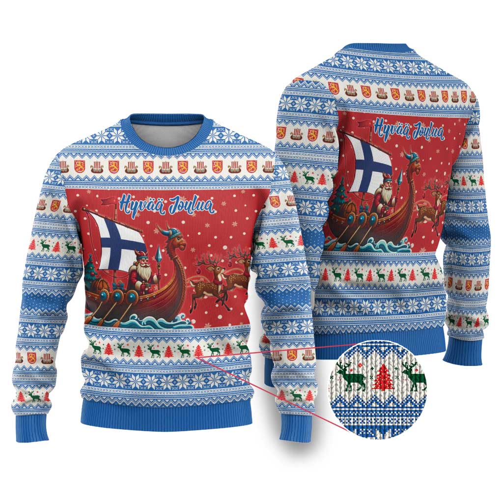 Finland Viking Santa Christmas Ugly Christmas Sweater Funny Reindeer Norse Xmas - Wonder Print Shop
